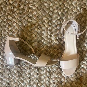 Soda Beige Block Heel Sandals